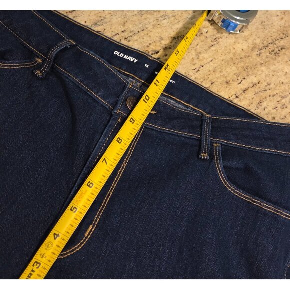 Old Navy Jeans Womens Size 14 Blue Wow Bootcut Mid Rise Dark Wash Denim Stretch - Picture 3 of 13